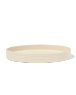 kaarsonderzetter ⌀30cm keramiek ovaal wit