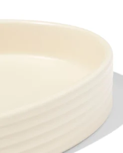 kaarsonderzetter ⌀30cm keramiek ovaal wit