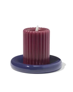 kaarsonderzetter ⌀10cm metaal donkerblauw