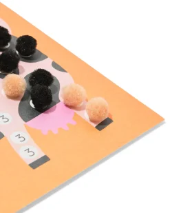 kaartjes versieren met pompoms boerderij