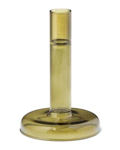 kandelaar 8.5x8cm glas groen