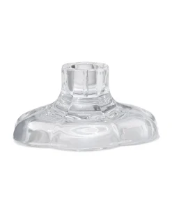 kandelaar 9.7x5cm glas transparant bloem