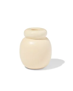 kandelaar 8.5x10cm keramiek crème