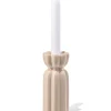 kandelaar ⌀6x15cm keramiek ribbel tulp bruin