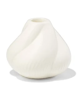 kandelaar 9.2x9cm keramiek twist crème
