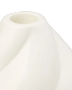 kandelaar 9.2x9cm keramiek twist crème