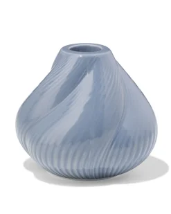 kandelaar 9.2x9cm keramiek twist grijs