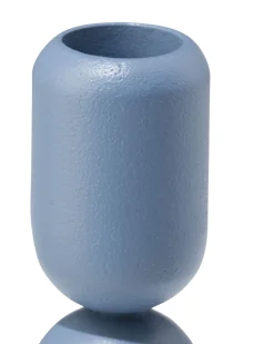 kandelaar 9.2x13.9cm metaal hoog grijs