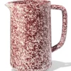 karaf 1.4L aardewerk spikkel rood