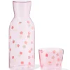 karaf 1000ml met drinkglas bloemen