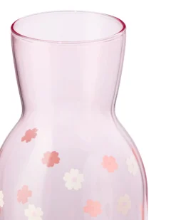 karaf 1000ml met drinkglas bloemen