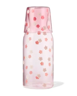 karaf 1000ml met drinkglas bloemen
