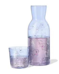 karaf 1000ml met drinkglas honden
