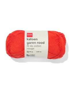 katoen garen 50g 105m rood
