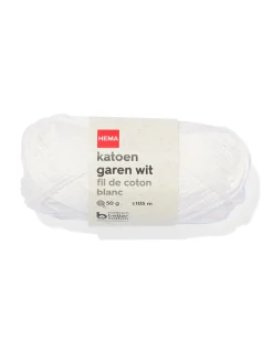 katoen garen 50g 105m wit