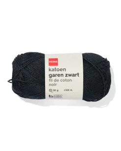 katoen garen 50g 105m zwart