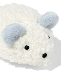 kattenspeeltje 9cm opwindmuis wit/blauw