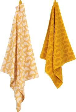 keukendoek - 50 x 50 - katoen - okergeel croissant