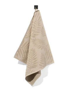 keukendoek 50x50 katoen bladeren zand