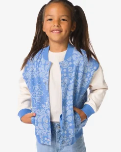 kinder baseballvest paisley blauw