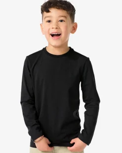 kinder basis t-shirts stretch katoen - 2 stuks zwart