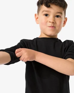kinder basis t-shirts stretch katoen - 2 stuks zwart