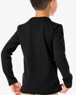 kinder basis t-shirts stretch katoen - 2 stuks zwart