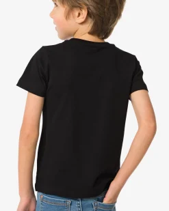 kinder basis t-shirts stretch katoen - 2 stuks zwart