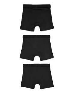 kinder boxers basic stretch katoen - 3 stuks zwart