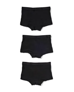 kinder boxers katoen/stretch - 3 stuks zwart