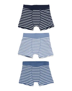 kinder boxers stretch katoen - 3 stuks blauw