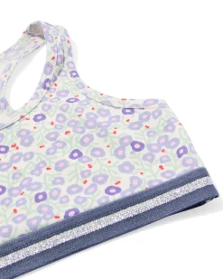 kinder crop top bloem - 2 stuks roze