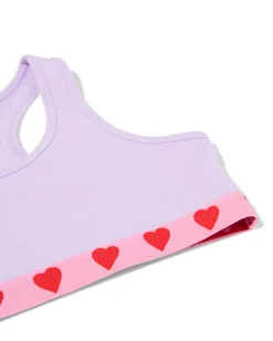kinder crop tops hartjes - 2 stuks roze