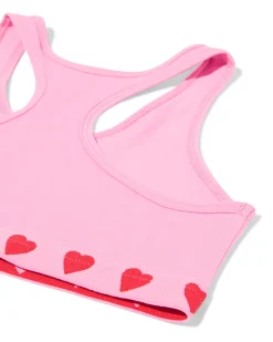 kinder crop tops hartjes - 2 stuks roze