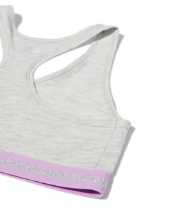 kinder croptops stretch katoen - 2 stuks lila