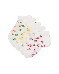 kinder enkelsokken fruit - 5 paar gebroken wit