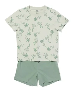 kinder shortama palmbomen groen