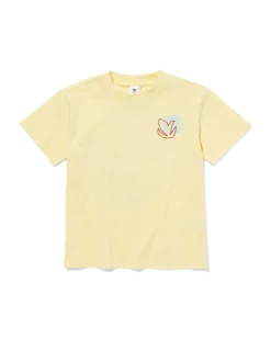 kinder T-shirt bladeren lichtgeel