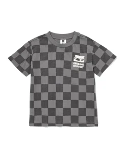 kinder T-shirt blokken donkergrijs