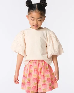 kinder T-shirt geborduurd ecru