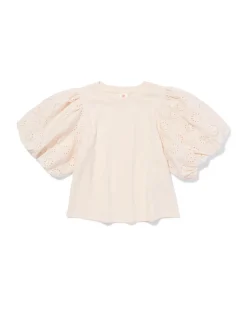 kinder T-shirt geborduurd ecru