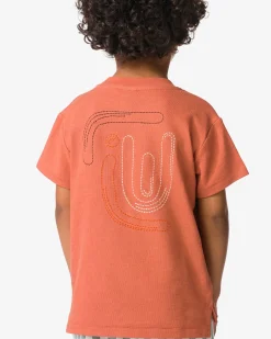 kinder T-shirt grafisch lichtbruin