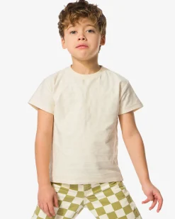 kinder T-shirt jacquard strepen ecru