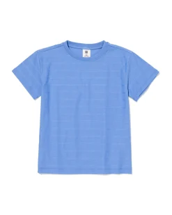 kinder T-shirt jacquard strepen blauw