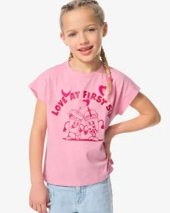kinder T-shirt jersey drinks roze