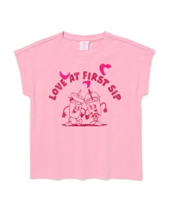 kinder T-shirt jersey drinks roze