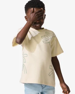 kinder T-shirt palm ecru