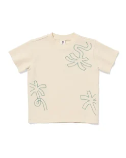kinder T-shirt palm ecru