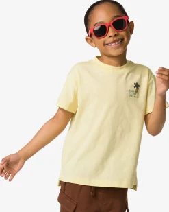 kinder T-shirt palm lichtgeel