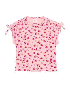 kinder T-shirt rib aardbeien roze